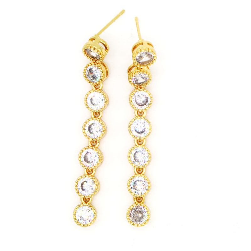 1 Pair Basic Modern Style Classic Style Pentagram Round Heart Shape Inlay Copper Zircon Drop Earrings