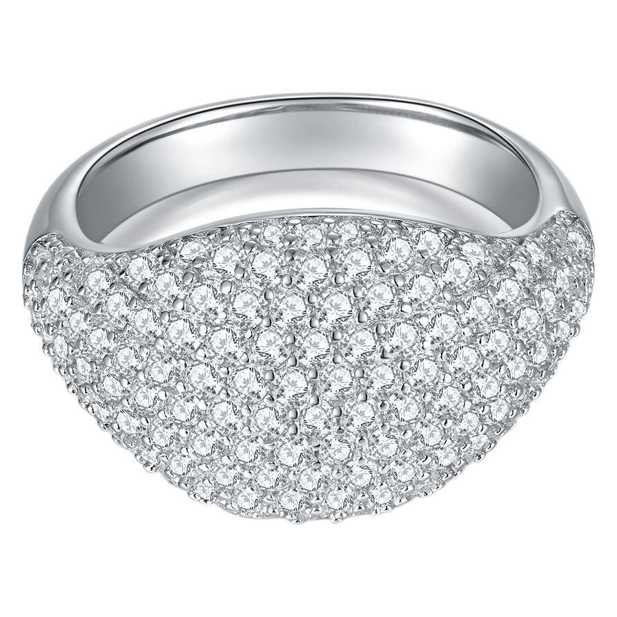 925 Sterling Silver Moissanite Geometric Rings GRA Certificate