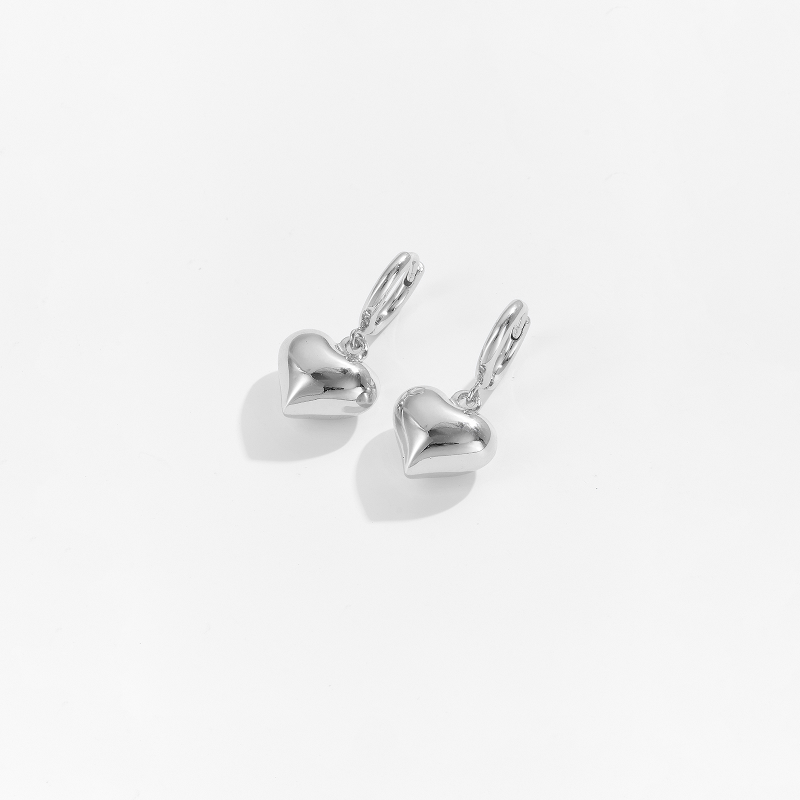 Retro Simple Style Heart Shape Copper Women's Cable Chain Earrings Necklace