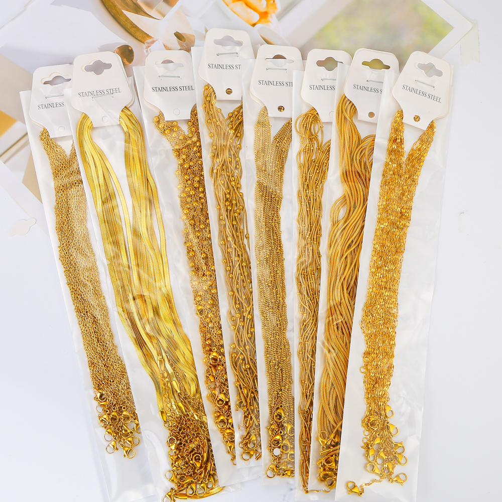 Stainless Steel O-Link Bead Chain 12 Pieces DIY Jewelry Making Accessories Daily Handmade Supplies Women's Men's Unisex Necklace