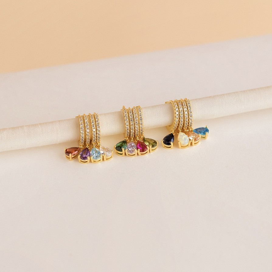 Hawaii Ocean Trend Women's Opal White Australian Opal Tear Drop Quartz Earrings Simple Style Jewelry Accessories