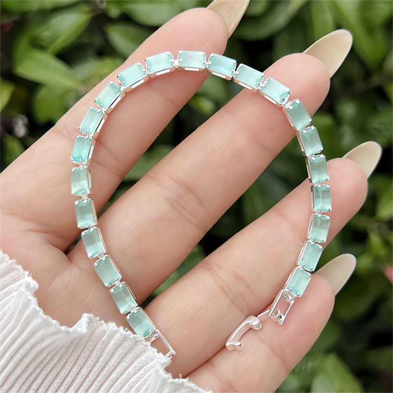 Classic Elegant Style Colorful Zircon Bracelet Fashion High-end Copper Plated 18K Gold Versatile Daily Wear Flower Vacuum Plating (Furnace)