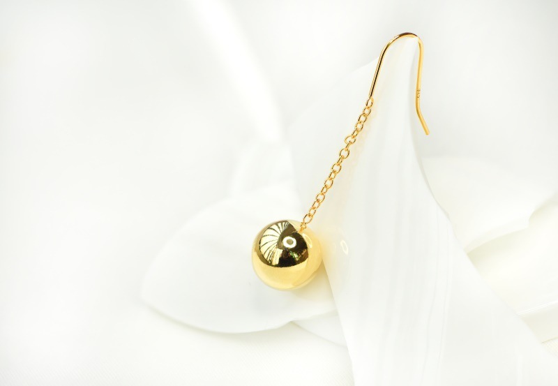 Elegant Silver Needle Metal Ball Stud Earrings Women's Fashion OL Style Simple Atmosphere Autumn Winter Jewelry Accessories