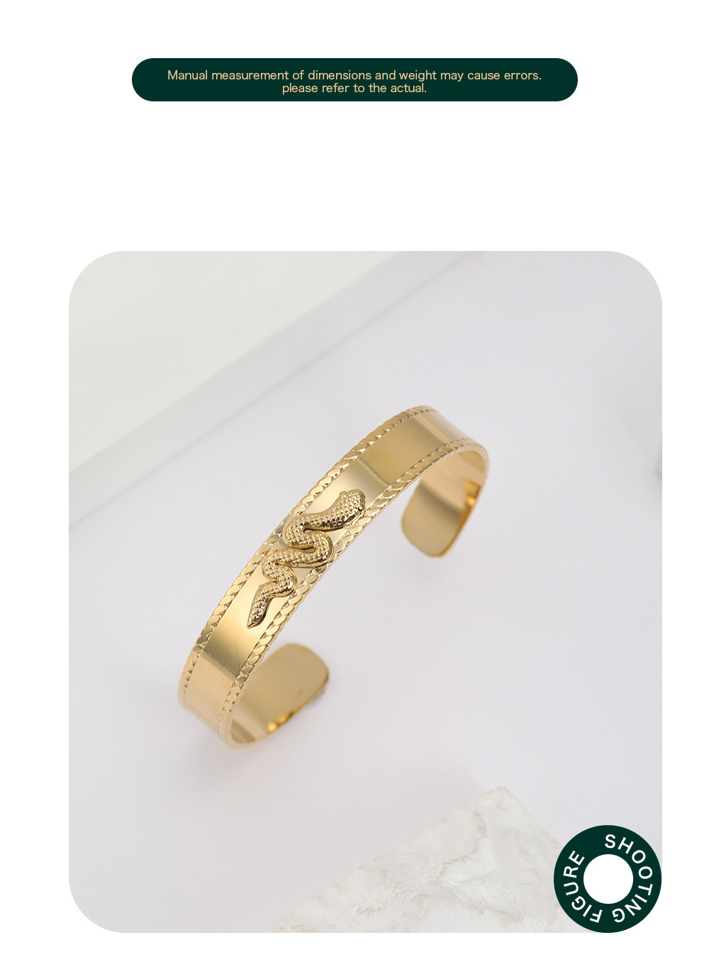 Vacuum Plating Real Gold Plated Snake 304 Stainless Steel Fashion Waterproof Non Tarnish Bangle
