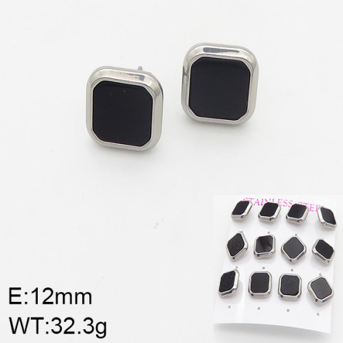 INS New  Fashion Titanium Steel Square Shell Stud Earrings Female 18K Gold Stainless Steel Shell Element Earrings Earrings Niche Design High Earrings