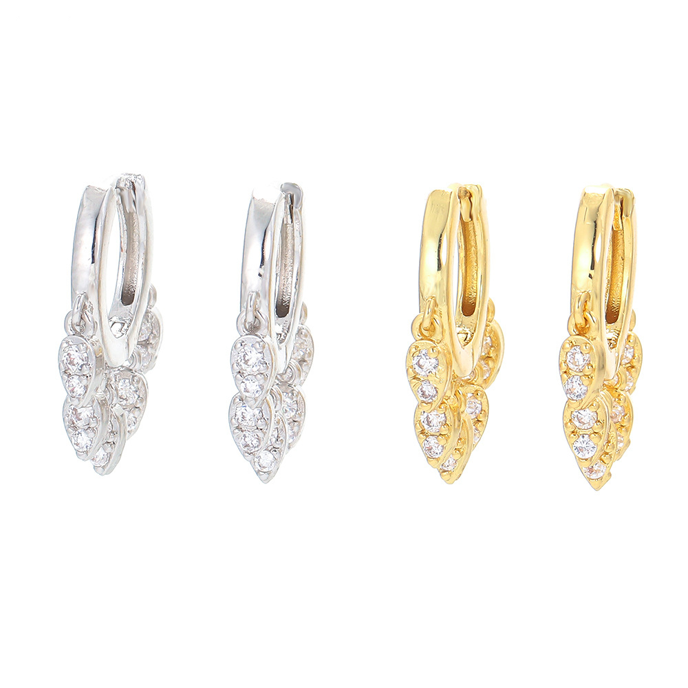 Simple Glossy Ring Inlaid Zircon Ear Bone Clip