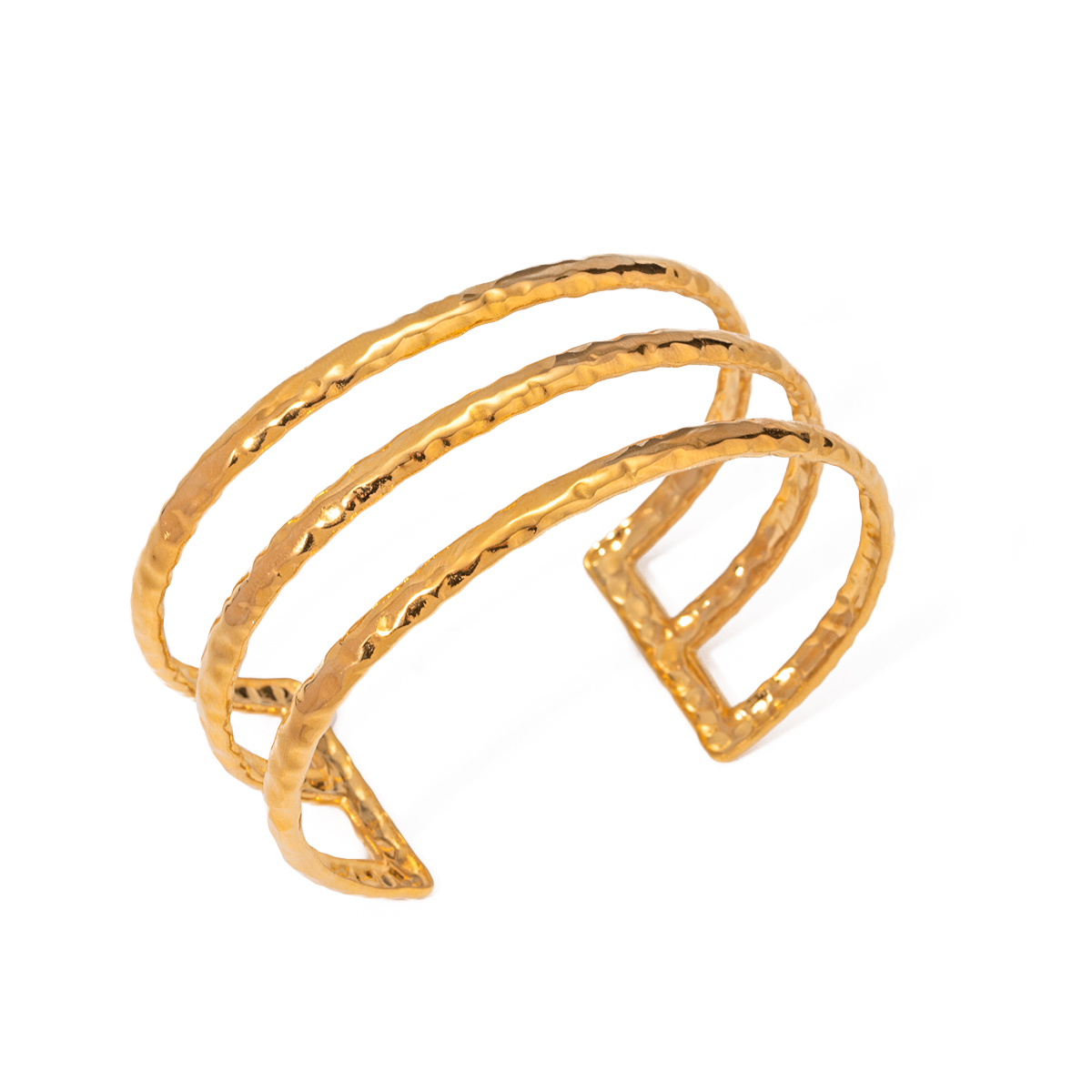 304 Stainless Steel Solid Color PVD Coated 18K Real Gold Plated Simple Style Classic Style Gold Bangle