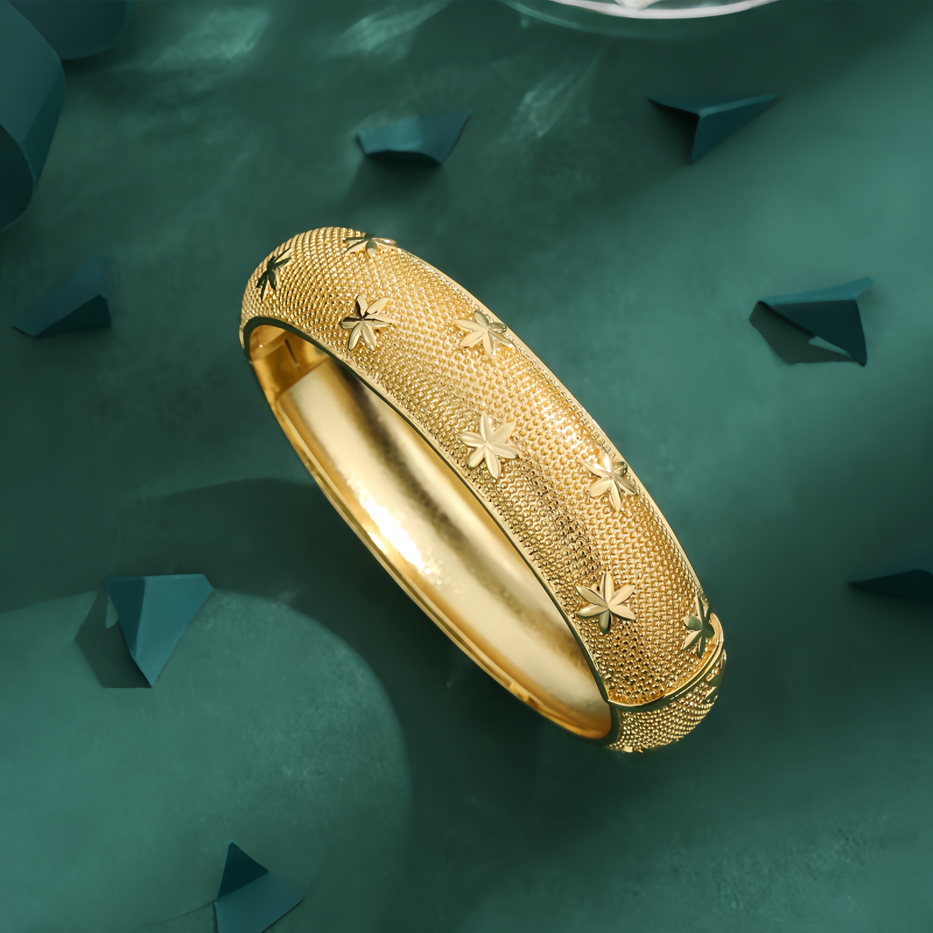 Copper Hexagram Rack Plated Long-Lasting Plated Stone-Free 18K Gold Plated Elegant Classical Classic Style Handmade Multicolor-Golden Yellow Bangle