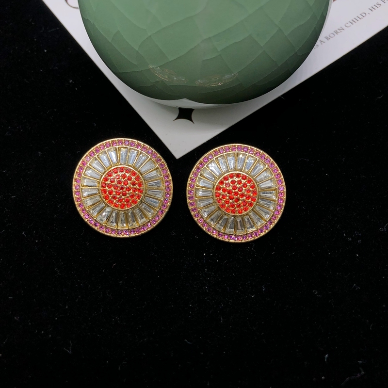 1 Pair Vintage Style Simple Style Classic Style Round Inlay Copper Zircon Ear Studs