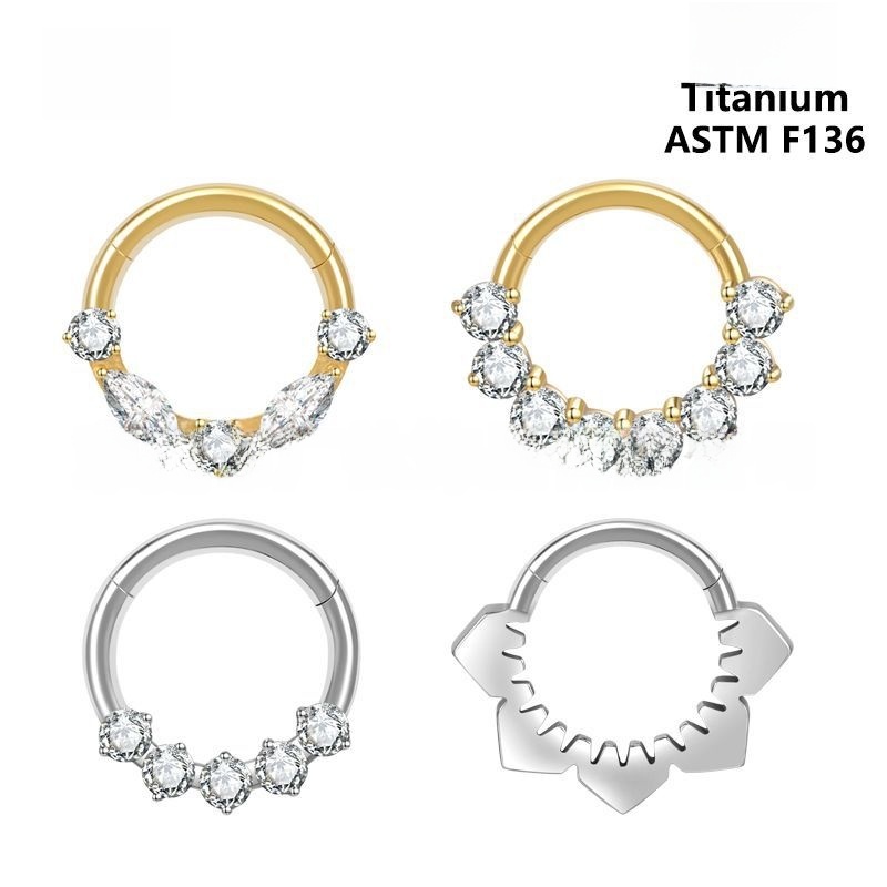 Fashion Titanium Alloy Nose Ring Jewelry For Women Luxurious Simple Personality G23 Earrings Lip Ring Piercing Accessories