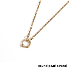 Gold ：Round Pearl Necklace 3.5mm*50cm/weight 7.2g