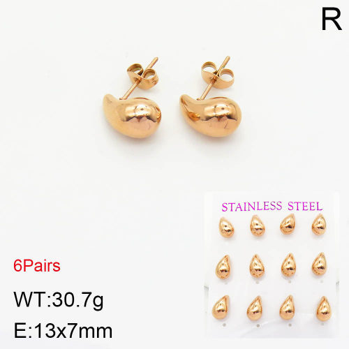 INS New  Fashion Titanium Steel Water Drop Ear Studs Women's 18K Gold Stainless Steel Water Element Earrings Earrings Niche Design High Earrings