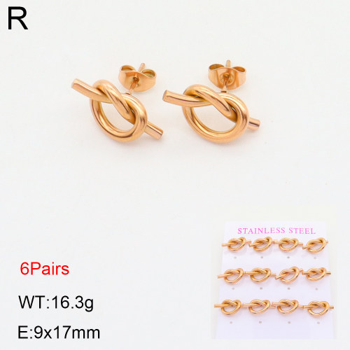 INS New  Fashion Titanium Steel Knot Stud Earrings 18K Golden Stainless Steal Earrings Niche Design High Earrings Women's Stud Earrings