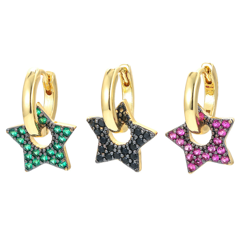 Wholesale Jewelry Five-pointed Star Diamond Copper Ear Clip Nihaojewelry