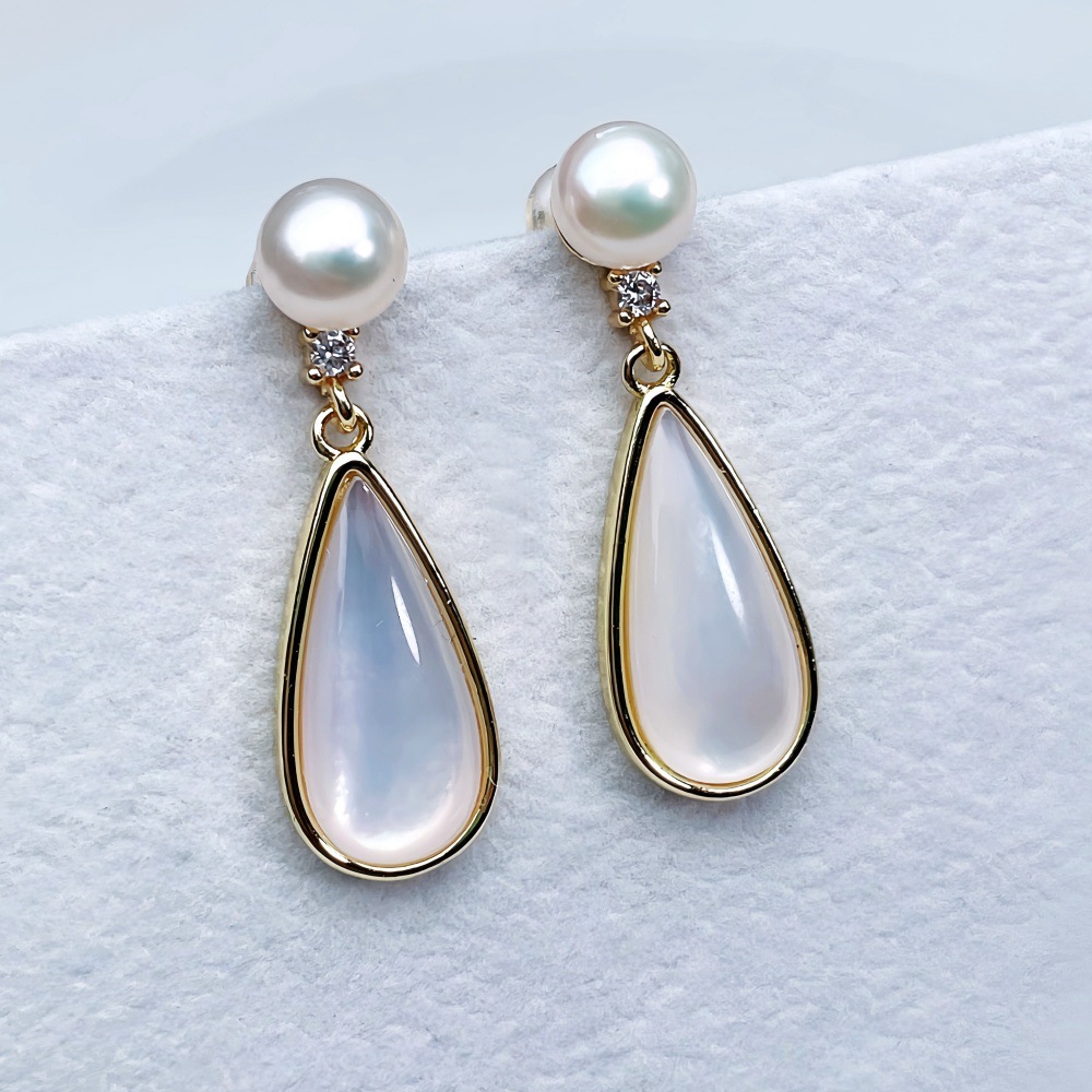 Elegant Freshwater Pearl Stud Earrings Shell Element Jewelry Affordable Luxury Date Night High Performance Value Accessories