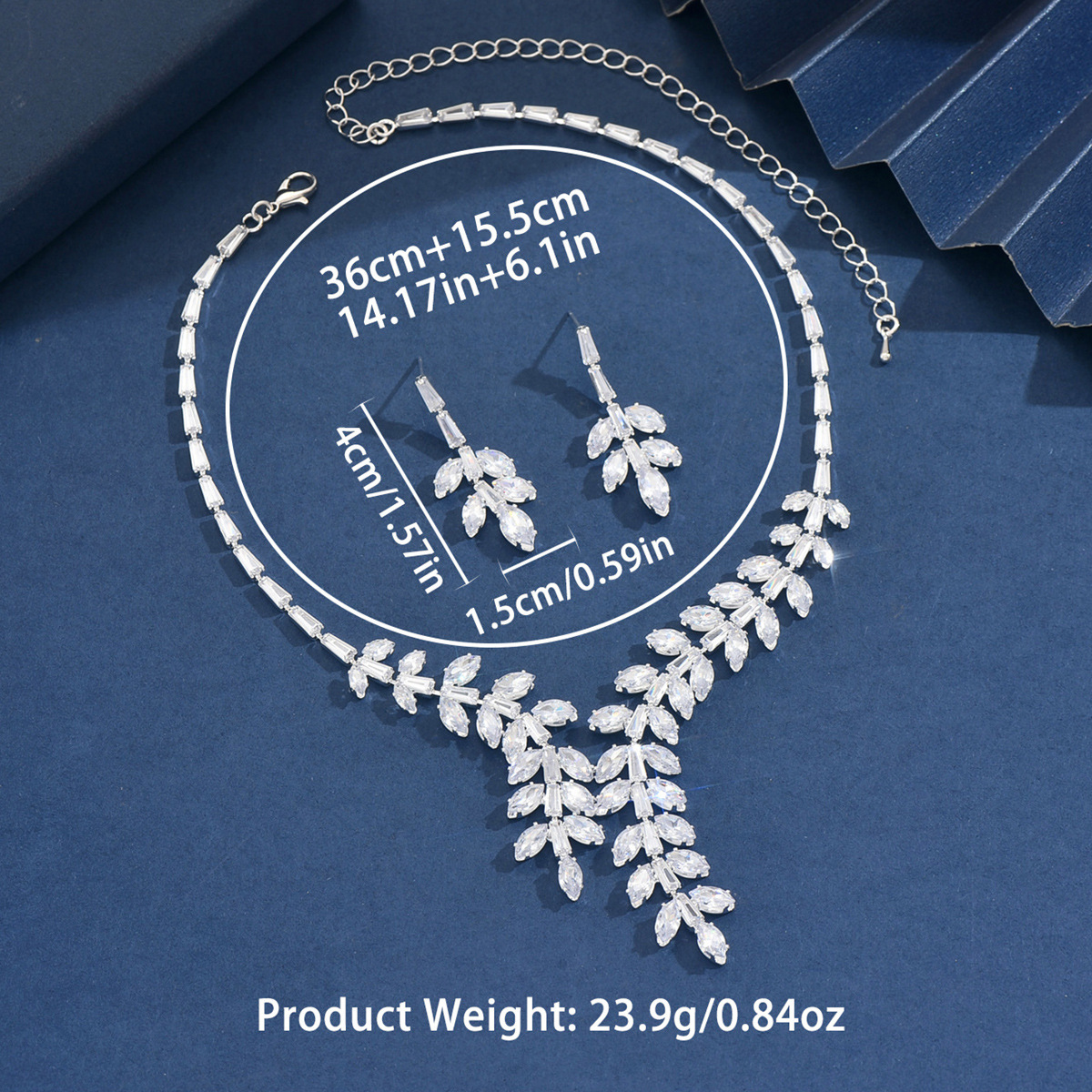 Elegant Princess Diamond Flower Necklace Earring Set Court Style Zircon Dinner Dress Accessories Full Of Sparkle And Shine