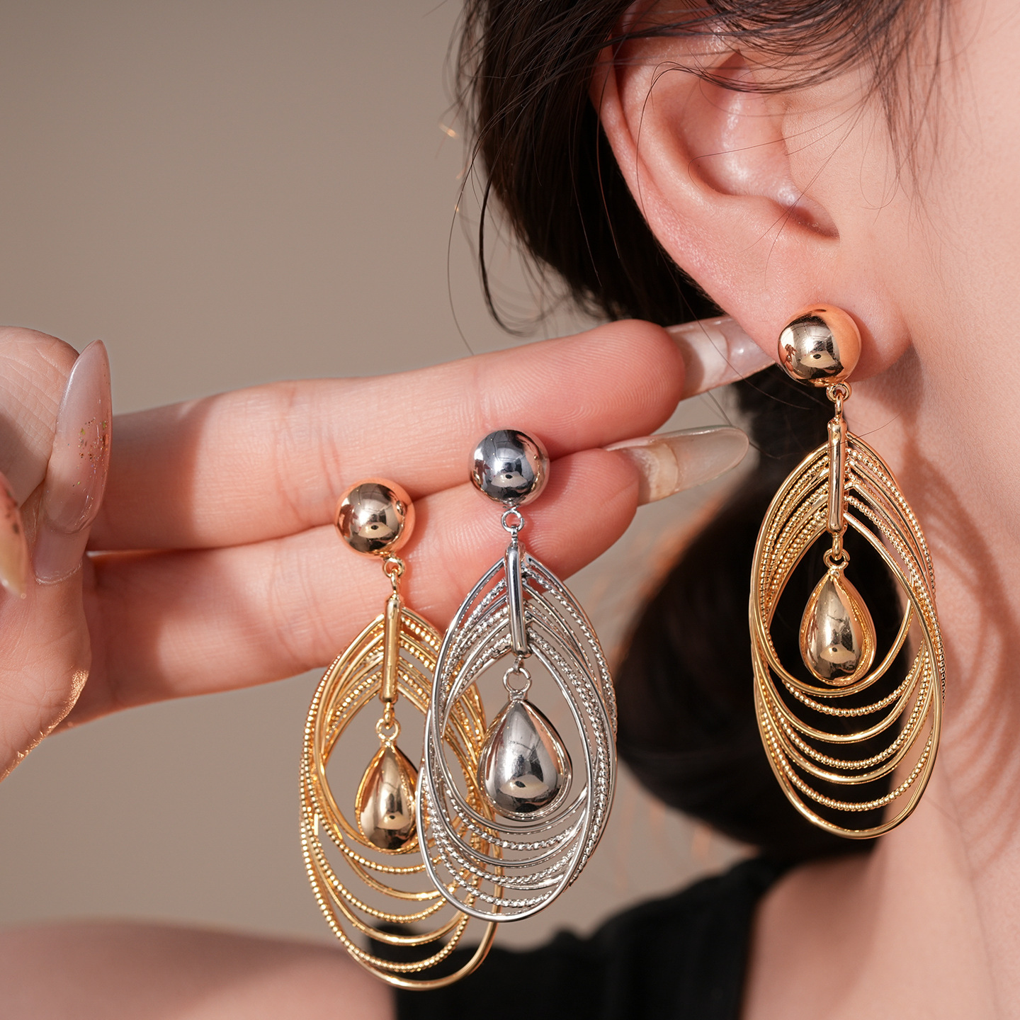 Copper Geometric Electroplating Imitation Gold  Simple Style Classic Style Drop Earrings