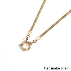 Gold : Flat Snake Necklace 3mm*50cm/Weight 9g