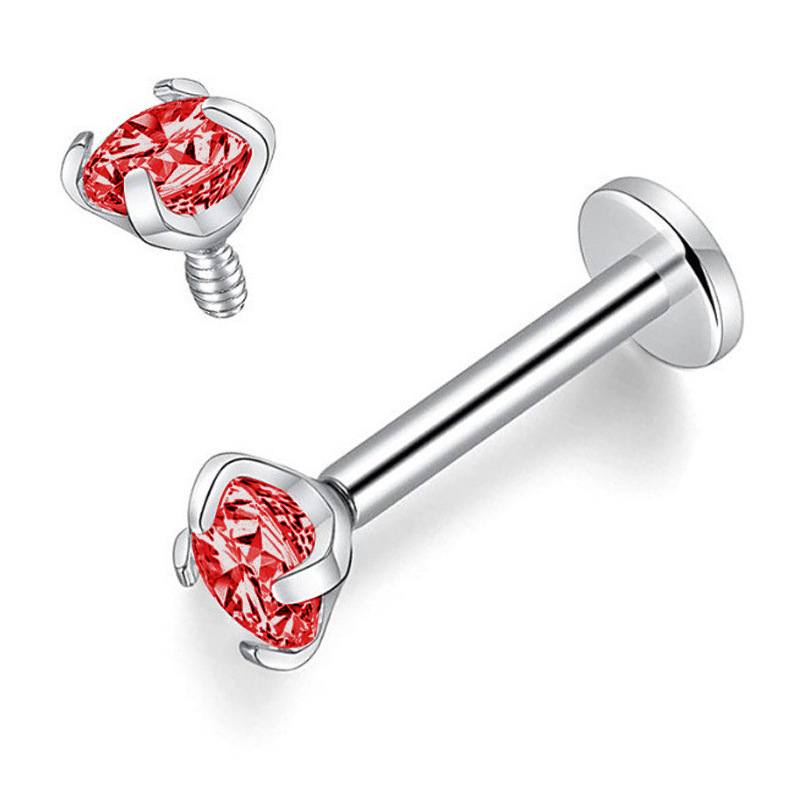 10 PCS/Package Lip Rings Modern Style Classic Style Geometric Titanium Alloy Zircon Lip Rings Ear Cartilage Rings & Studs