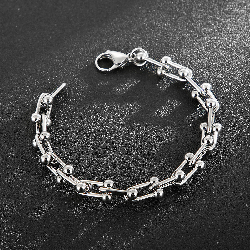 Fashion U Shape Titanium Steel Bracelets Plating Stainless Steel Bracelets