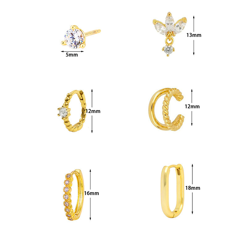 Minimalist Gold-Plated Clip-On Earring Set No Piercing Jewelry Accessories