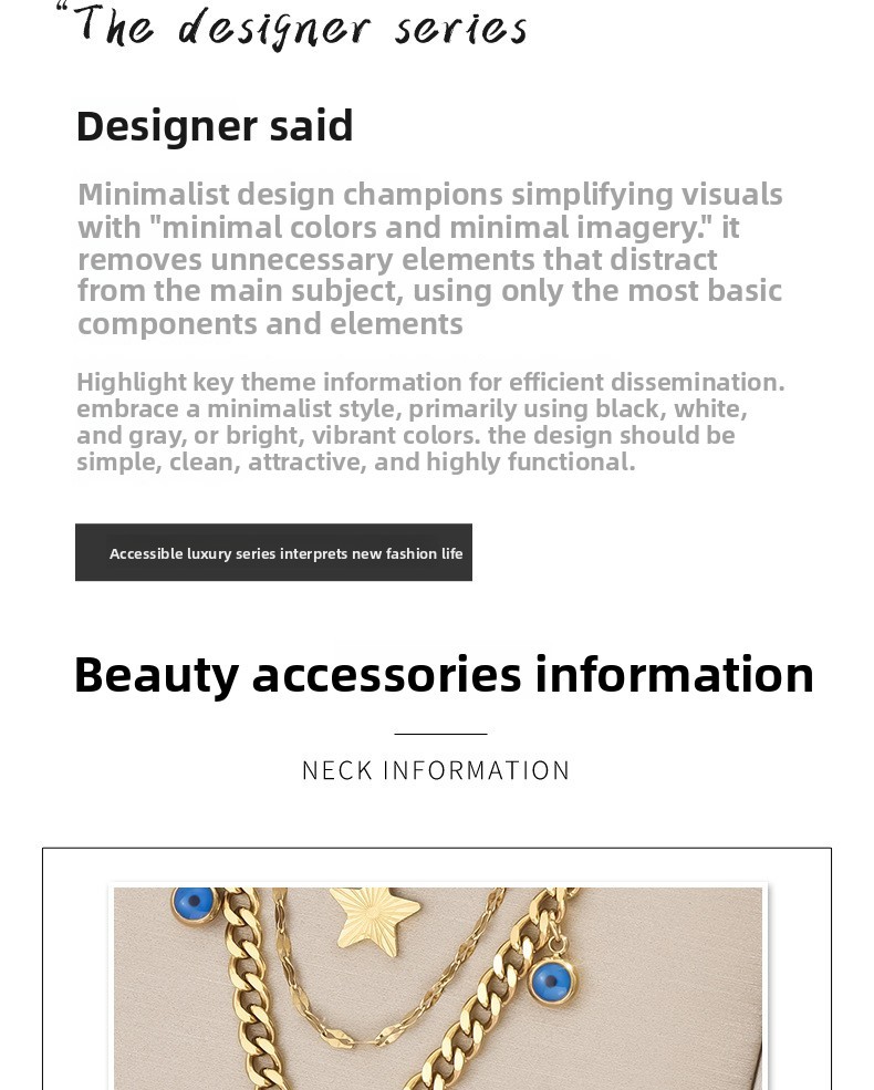 Titanium Steel Necklace Set, Thick Chain And Star Pendant, Unisex Black Check Jewelry Accessories