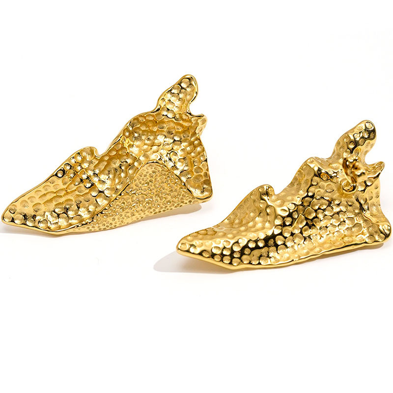 Foldable Titanium Steel Triangle Crease Earrings Plated 18K Gold  Style Daily Wear Jewelry Accessories