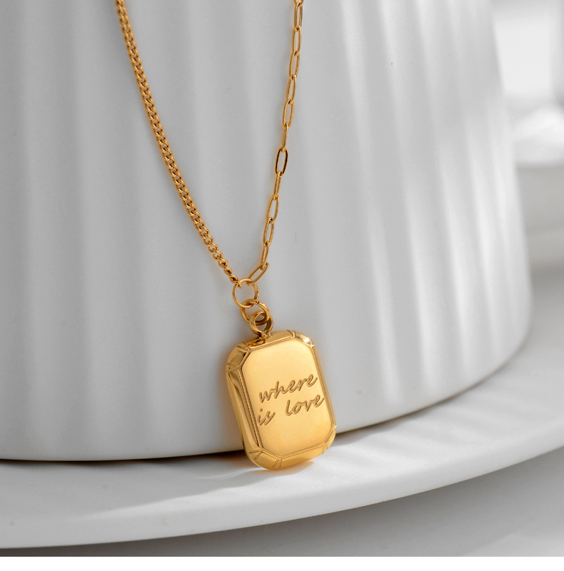 Fashion Geometric Titanium Steel Gold Plated Necklace 1 Piece