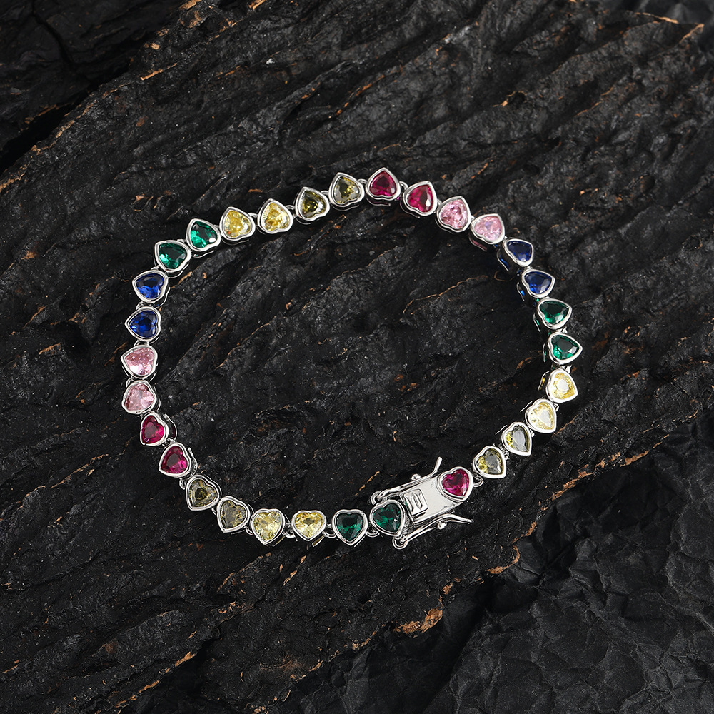 Wholesale Jewelry Vintage Style Classic Style Heart Shape Copper Zircon Bracelets Necklace