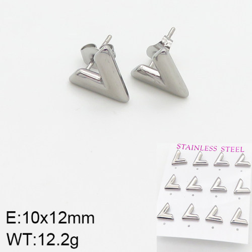 INS New  Fashion Titanium Steel V-Shaped Stud Earrings 18K Golden Stainless Steal Earrings Niche Design High Earrings Women's Stud Earrings