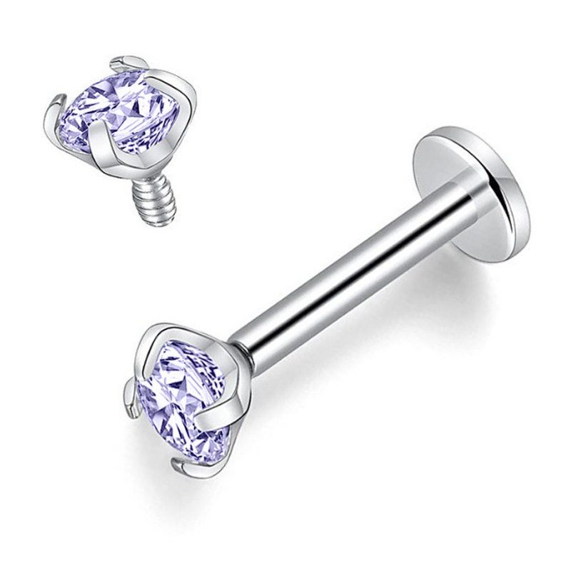 10 PCS/Package Lip Rings Modern Style Classic Style Geometric Titanium Alloy Zircon Lip Rings Ear Cartilage Rings & Studs
