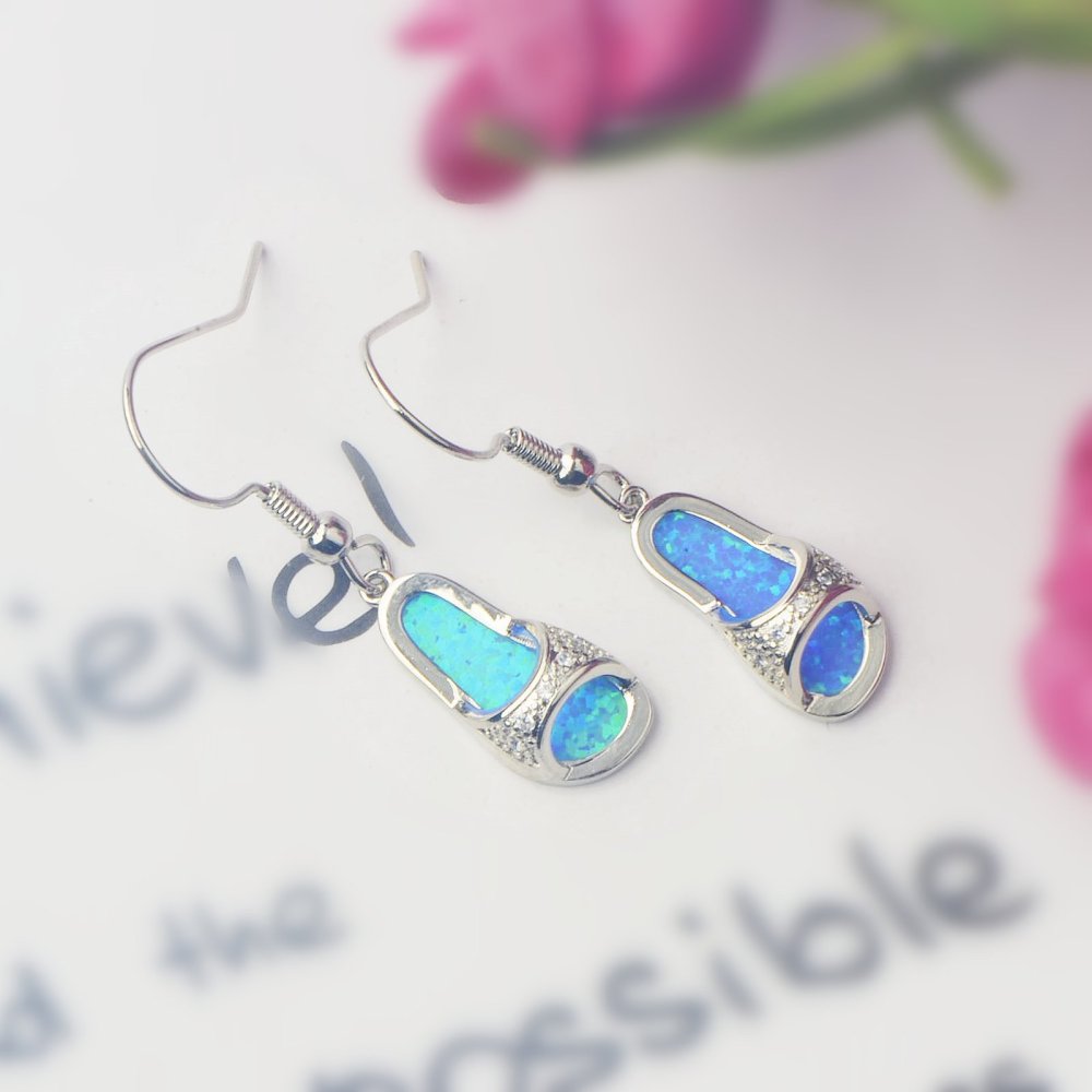 Simple Style Opal Sandals Earrings TikTok Ins  Style Jewelry Accessories Copper Material Line Craft