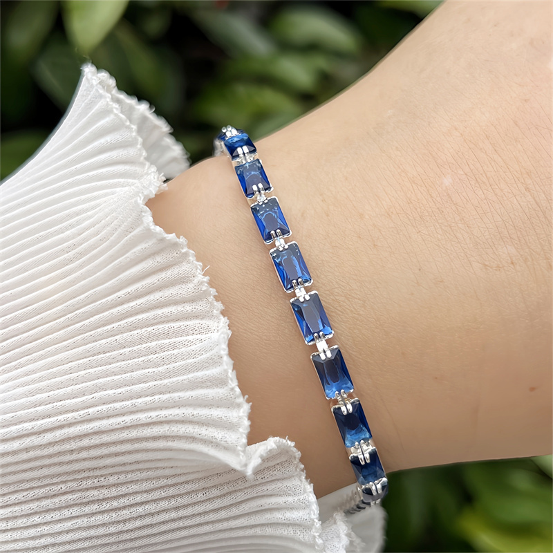 Classic Elegant Style Colorful Zircon Bracelet Fashion High-end Copper Plated 18K Gold Versatile Daily Wear Flower Vacuum Plating (Furnace)