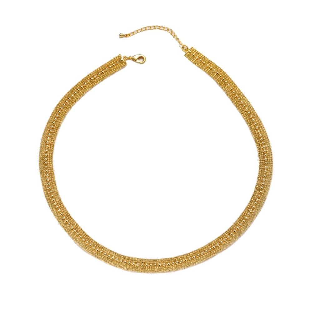 Exaggerated Gold Metal Hip-Hop Necklace Cuban Chain Accessories Unisex Meteor Shower Starry Sky Gold Plated