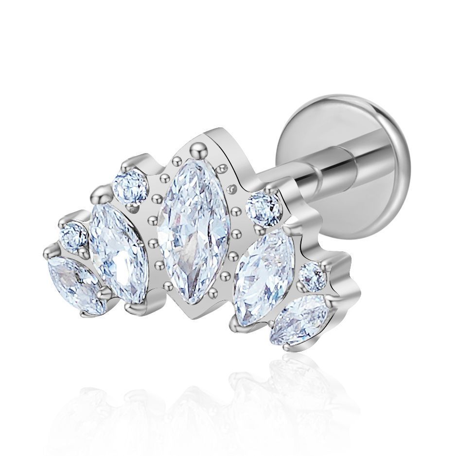 New Titanium Alloy Bowknot Earrings For Women Simple Fashion Jewelry Tongue Lip Piercing Accessories Geometric Pattern