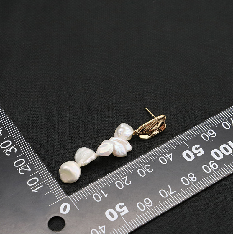 1 Pair Simple Style Classic Style Geometric Freshwater Pearl Copper Drop Earrings