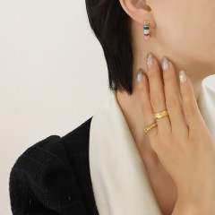 F026-Gold-Red Acrylic Earrings Pairs