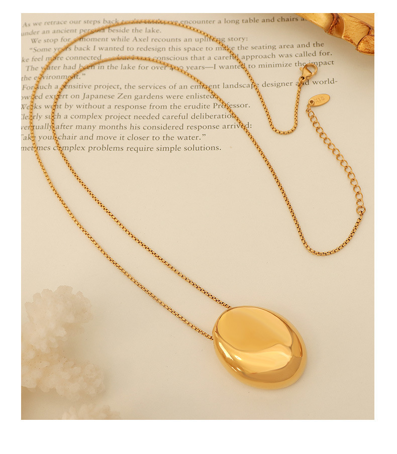 PVD Coated Real Gold Plated 18K Gold Geometric 304 Stainless Steel Fashion Waterproof Non Tarnish 304 Stainless Steel Pendant Necklace