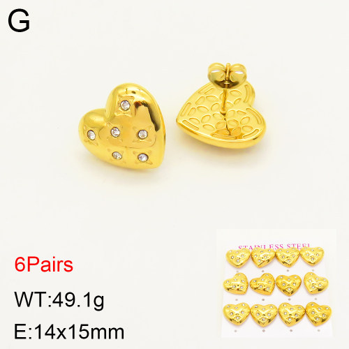 INS New  Fashion Titanium Steel Love Heart Stud Earrings 18K Gold Stainless Steel Love Element Earrings Niche Design High Earrings Women's Earrings