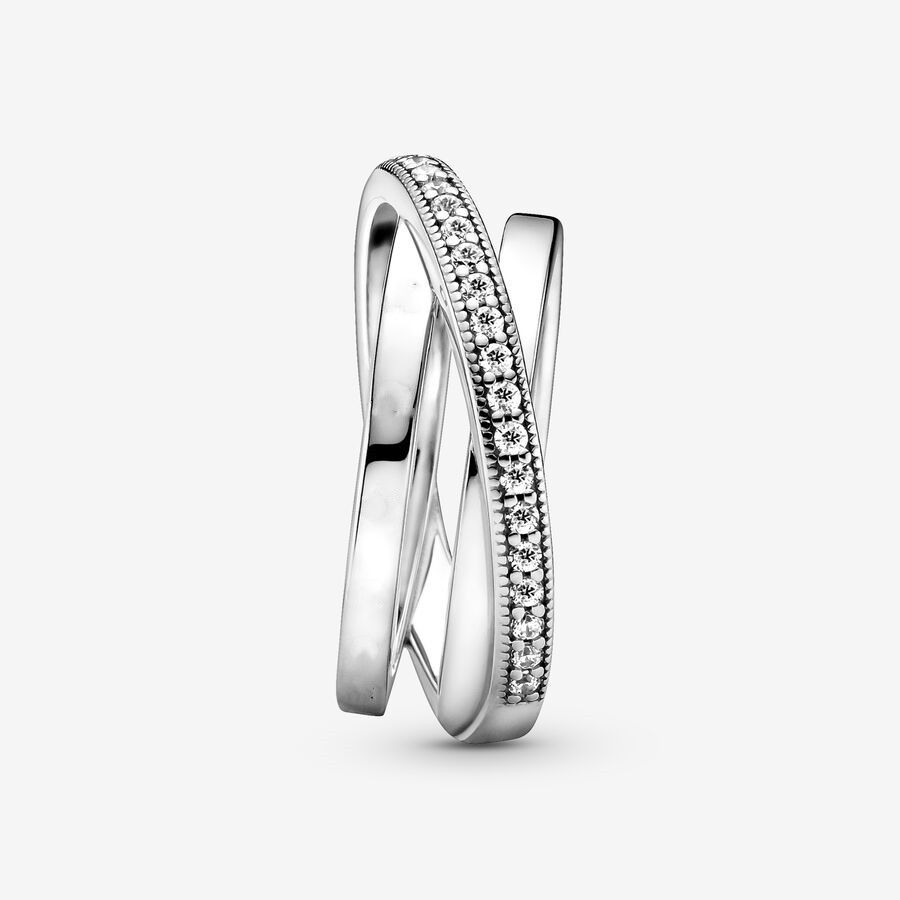 Three-ring Sparkling Wave Four-ring Ring S925 Silver Exquisite High-end Girlfriend Fashion Versatile Sweet Gift Couple Elegant Asymmetric