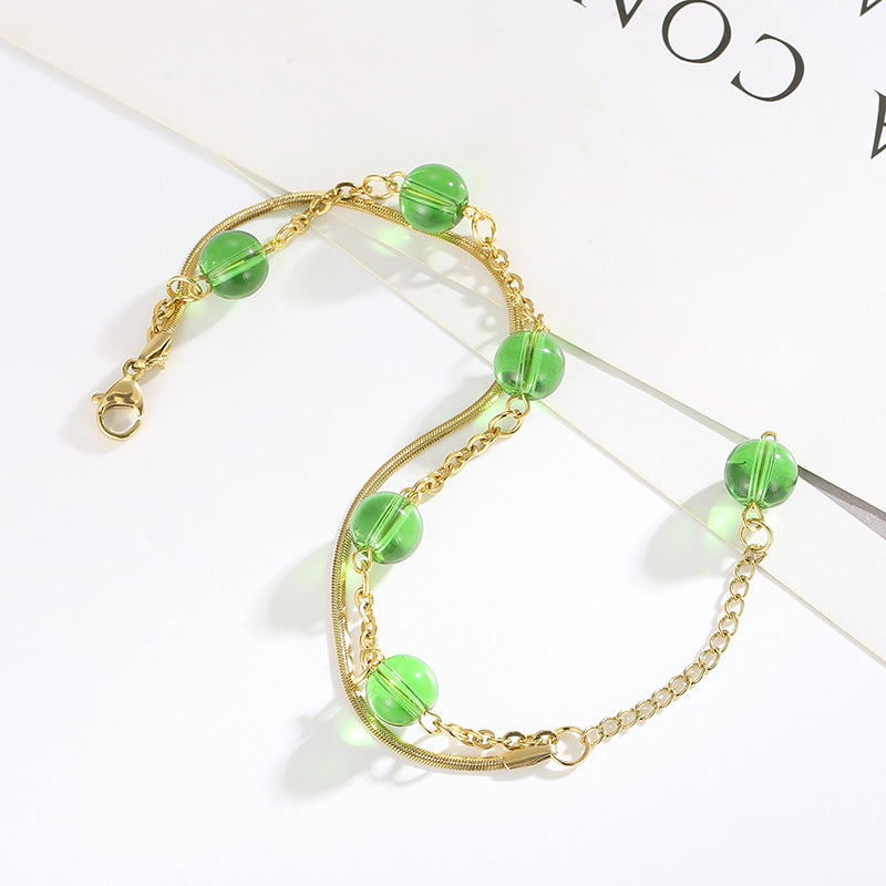 304 Stainless Steel Shell PVD Coated 18K Real Gold Plated Classic Style Waterproof Non Tarnish Patchwork Bracelets