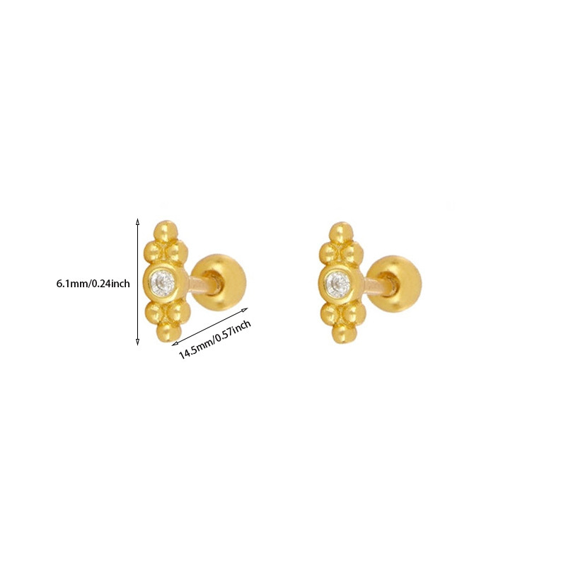 Minimalist Zircon Earrings Women's Set Simple Pierced Hoop Clip-on Earrings Jewelry Accessories