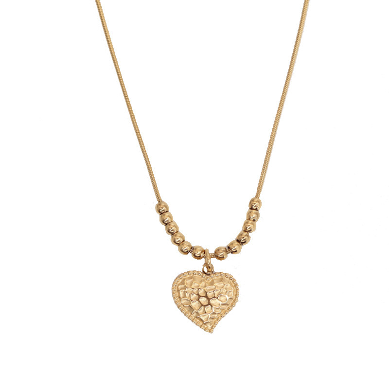 Wholesale Jewelry Fashion Heart Shape 304 Stainless Steel None 18K Gold Plated Gold Plated Stainless Steel Necklaces