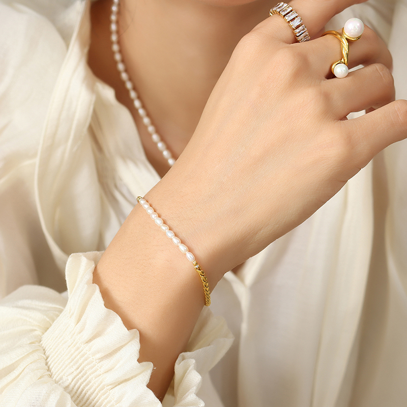 PVD Coated Real Gold Plated 18K Gold Geometric 304 Stainless Steel Classic Style Waterproof Non Tarnish 304 Stainless Steel Bracelets