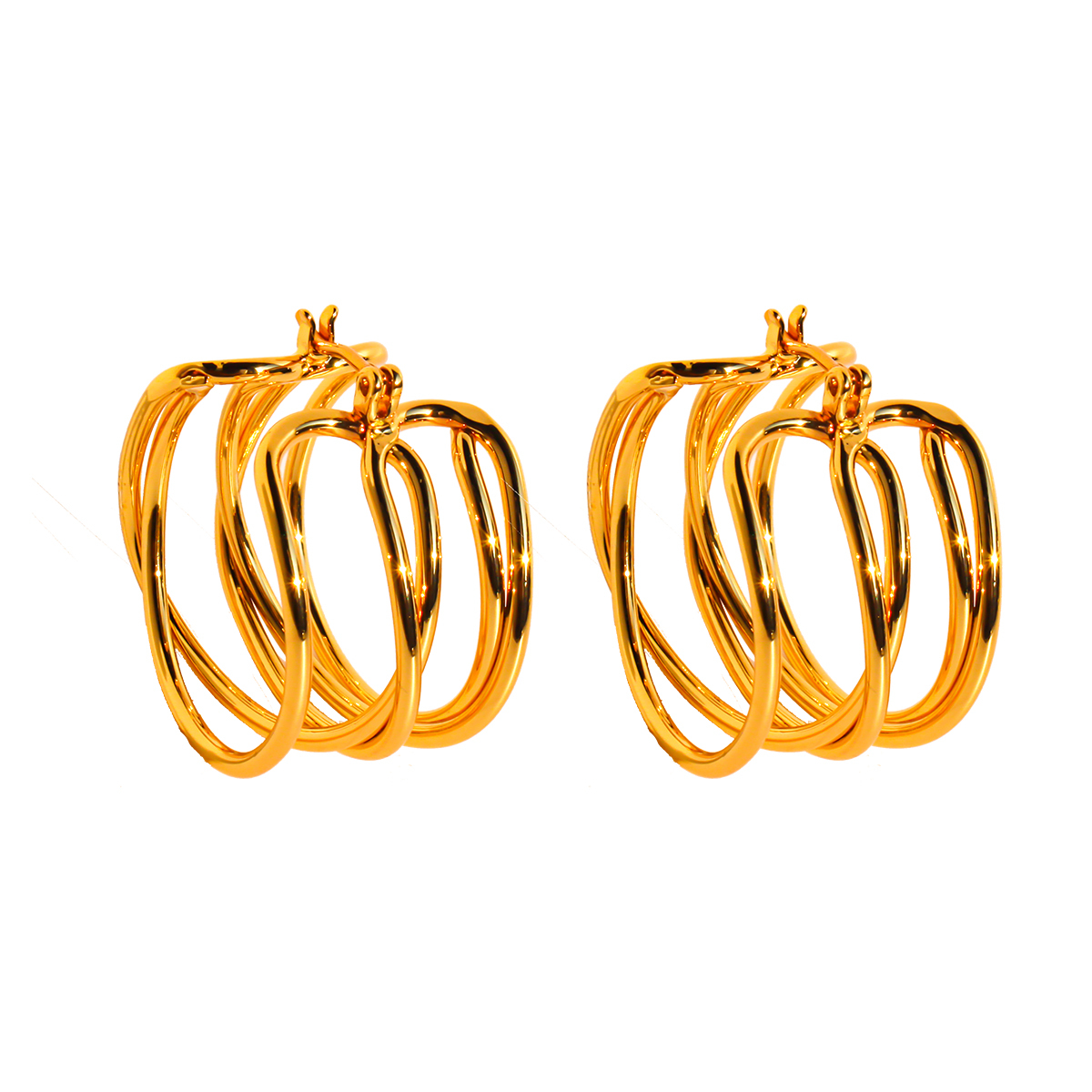 New Dongdaemun Fashionable Multi-Circle Line Round Hoop Earrings For Women Fashion Hollow Geometric Earrings Accessories 1109 Nordic Style