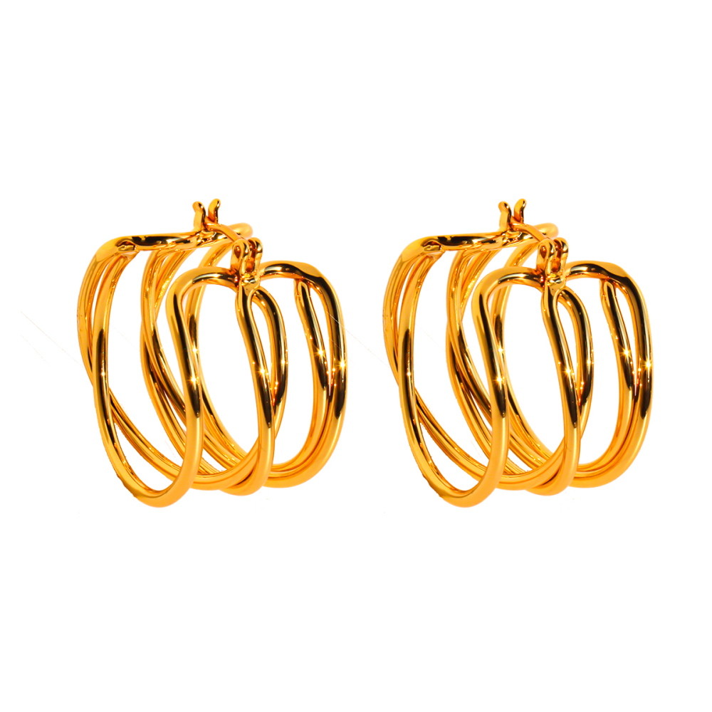 New Dongdaemun Fashionable Multi-Circle Line Round Hoop Earrings For Women Fashion Hollow Geometric Earrings Accessories 1109 Nordic Style