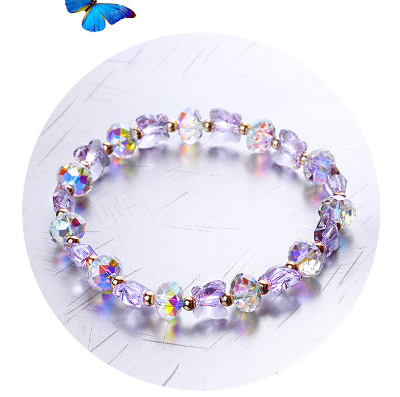 Austrian Crystal Butterfly Bracelet Seven Colors Optional Hand Chain Women's Fashion Jewelry Countryside Style Bead Bracelet