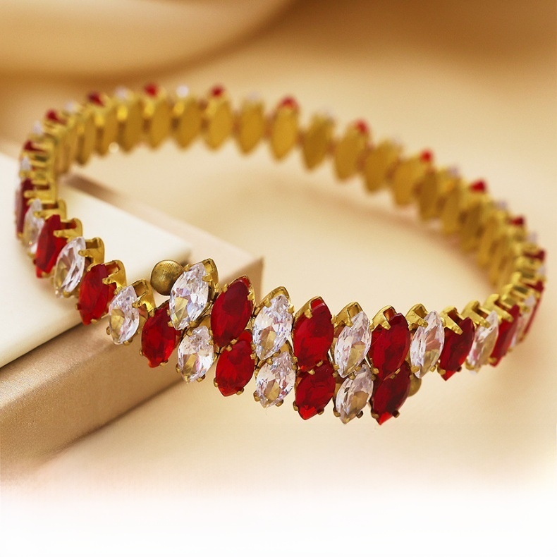 Multicolor Titanium Steel Claw Inlaid Diamond Women's Bracelet Zircon Steel Women's Accessories