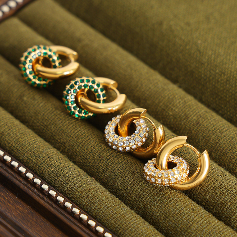 PVD Coated Real Gold Plated 18K Gold Circle Titanium Steel Casual Simple Style Waterproof Non Tarnish Hoop Earrings