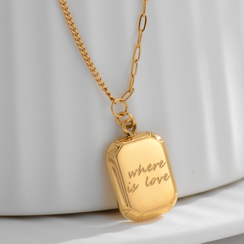 Fashion Geometric Titanium Steel Gold Plated Necklace 1 Piece